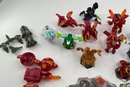 Bakugon Action Figures And Over 20 Magnetic Hexagon Cards - Lot Of 35