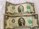 115 U.S. Wheat Pennies & Two 1976 $2 Bills, SHIPPABLE