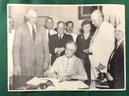 Photograph Of President Roosevelt Signing A Bill & An Antique Scrap Book From Hampton Historical Society