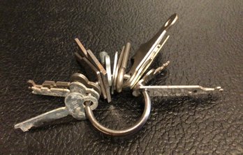 Vintage Keyring With Unusual Keys