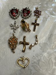 Costume Jewelry Pendants - Crosses, Heart, Dragonfly, Etc. - SHIPPABLE