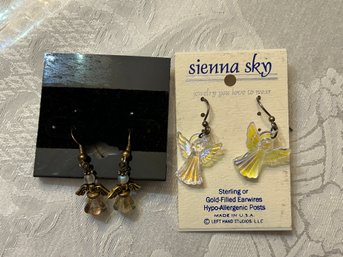 2 Pair Vintage Angel Earrings For Pierced Ears - Sienna Sky & DMDesigns - SHIPPABLE