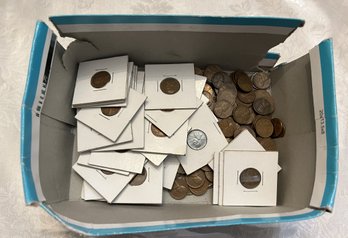 Box Of Antique 100 Wheat & Steel Pennies - SHIPPABLE