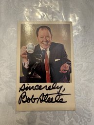 Autographed Postcard Of Bob Steele Radio Star WTIC Hartford, CT - SHIPPABLE