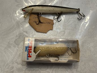 2 Vintage Fishing Lures - The Prez Super Goober & A Silver Fish - Shippable