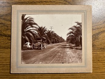 Antique PHOTO PHOTOGRAPH W/ Old Auto And Palm Trees C1900-20s - SHIPPABLE