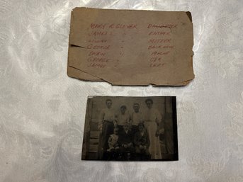 Antique Tintype Photograph Of Glover Family W/ Original Paper Frame - Shippable