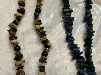 Polished Turquoise Beaded Necklace, Polished Sandstone Beaded Necklace - SHIPPABLE