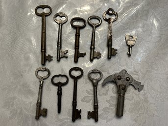 Vintage, Antique Keys - 11, Including Corbin, Sargent, Norwalk Lock Co. - Shippable