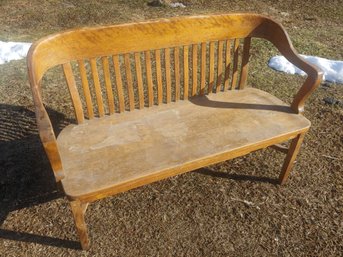 Heavy Sturdy Bent Wood Bench With Curved Wood Back, Classic, Love Seat Size. PICKUP ONLY.