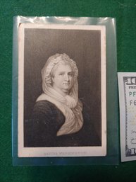 Rare Antique Martha Washington C.D.V. Etching Or Engraving