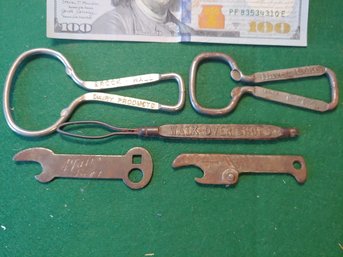 5 Pc. Antique Advertising Lot Bottle Openers Etc.