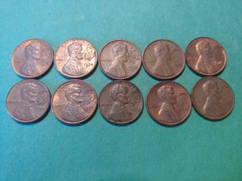 J.F.K. Stamped Lincoln Cent Lot Of 10