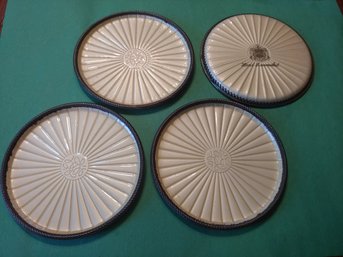 Vintage Evans Elegance Hand Enameled Coaster Set Of 4