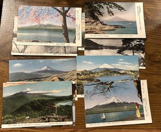 Antique & Vintage 11 JAPANESE POSTCARDS Mt. Fuji In JAPAN - SHIPPABLE (Bag 11)