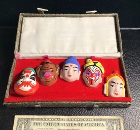 Set Of 5 Japanese Mask Pins