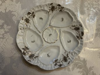 Antique Austrian Marx & Gutherz Carlsbad Porcelain Oyster Plate Numbered - SHIPPABLE
