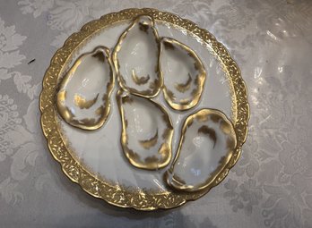 Antique Haviland & Co. Limoges Porcelain Oyster Plate - SHIPPABLE