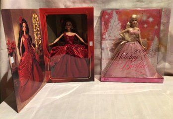 2 Barbies - Radiant Rose And Holiday Barbie 2000
