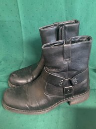 Short Boots, Black, Mens 9.5 Size, Zip Up Sides, SHIPPABLE