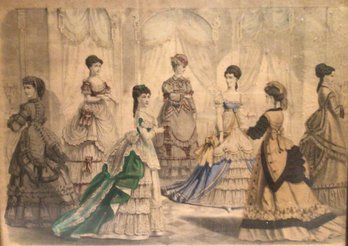 Antique Victorian Fashion Print - 13 X 16 14 In