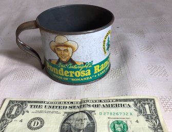 Vintage Ponderosa Ranch Tin Cup - Souvenir From Lake Tahoe - SHIPPABLE!