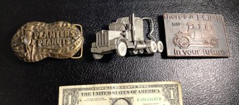 3 Vintage Belt Buckles