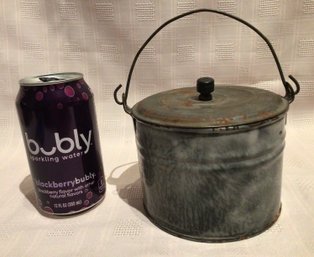 Small Vintage Metal Canister With Lid
