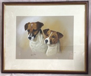 Signed Watercolor And Ink, Cute Dogs - Rober J. May