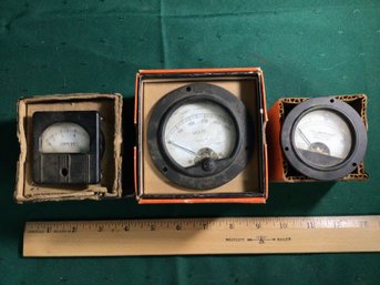 3 Vintage Gauges - Simpson Instruments, Westinghouse Instruments