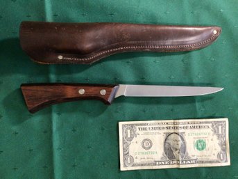 Vintage Fillet Knife In Nice Leather Case - Western, U.S.A.
