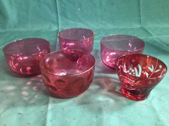 Antique Ruby Glass - 5 Pcs