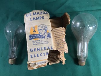 2 G-E Mazda Lamps Incandescent Light Bulbs