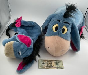 2 Disney Eeore Plushes,  1 Is A Backpack - See Photos