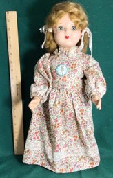 Antique Doll - Everybody Loves Little Sweetheart - Wind Up Walking Doll, 19 In Tall