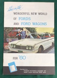 Showroom Catalouge - Ford 1960 - This Is The Wonderful New World Of Ford's And Ford Wagons