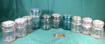 Glass Jars - Atlas, Ball, Etc - Lot Of 10 - #B