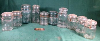 Glass Jars - Atlas, Ball, Etc - Lot Of 10 - #C