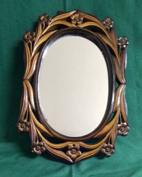 Vintage Oval Hanging Mirror - Mirror And Frame - 16.5 In X 11 In, Mirror By Itself Is 12 In X 7.5 In