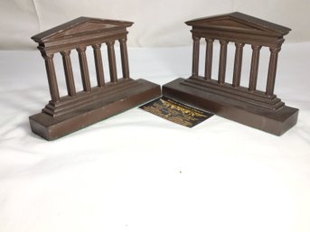 Bronze Roman Classic Architectural Bookends - 7 In Length - REF#2C