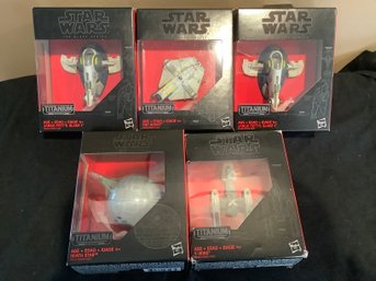 Star Wars Black Series Titanium Vehicles Lot Of 5