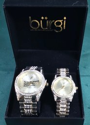 Set Of 2 Burgi Watches In Box, NEVER USED, SHIPPABLE