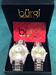 Set Of 2 Burgi Watches In Box, NEVER USED, SHIPPABLE