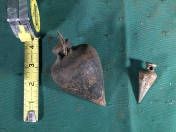 2 Antique Plumb Bobs, SHIPPABLE