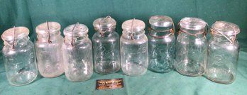 Vintage Glass Canning Jars - Lot Of 8 - #E