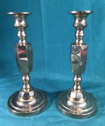 Pair Of Bell Brass Candlesticks - Height 10 In