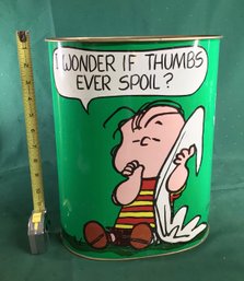 Vintage Linus Garbage Can - Height 13 In
