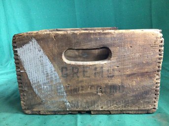 Antique Wood 'cREMO' Soda Crate - New Britain, CT., 19 In X 13 In X 8 In
