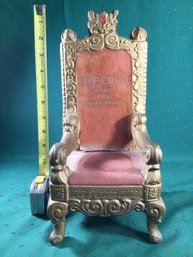 Antique Imperial Whisky Throne - Haram Walker, Central States Specialties, Inc., Peoria, Ill, SHIPPABLE