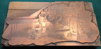 Antique Printing Plate: Machine Production Image - Smith And Winchester, South Windham, Conn.